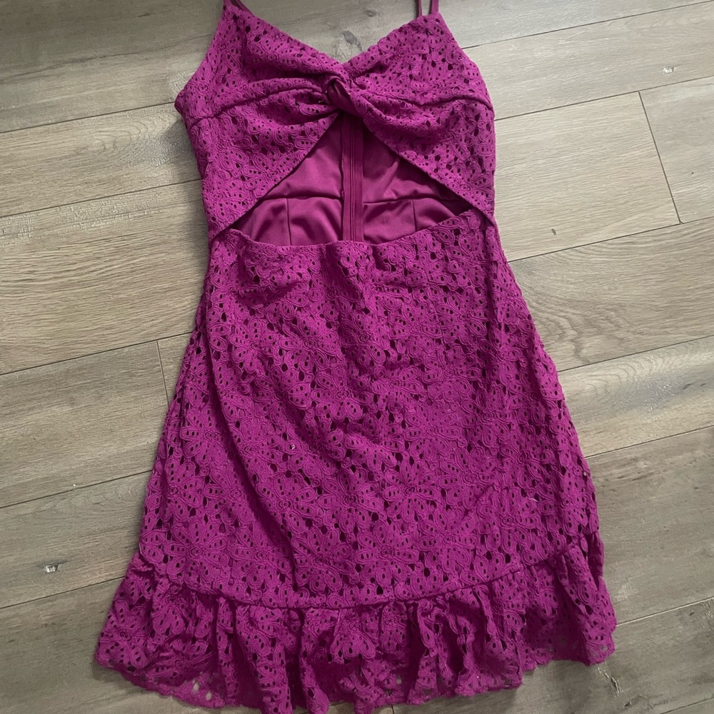 magenta lacy open sundress